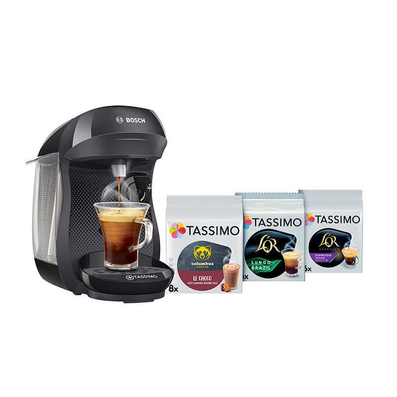 Cafetière Bosch Tas102e Noire +3 Packs T-discs Bon état -  reconditionné disponible sur Electro Depot